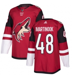 Youth Adidas Arizona Coyotes #48 Jordan Martinook Authentic Burgundy Red Home NHL Jersey