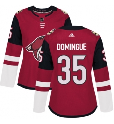 Women's Adidas Arizona Coyotes #35 Louis Domingue Premier Burgundy Red Home NHL Jersey