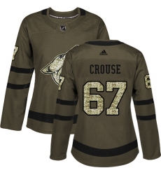 Women's Adidas Arizona Coyotes #67 Lawson Crouse Authentic Green Salute to Service NHL Jersey