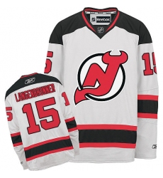 Women's Reebok New Jersey Devils #15 Jamie Langenbrunner Authentic White Away NHL Jersey