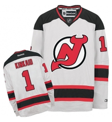 Youth Reebok New Jersey Devils #1 Keith Kinkaid Authentic White Away NHL Jersey