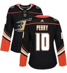 Women's Adidas Anaheim Ducks #10 Corey Perry Authentic Black Home NHL Jersey