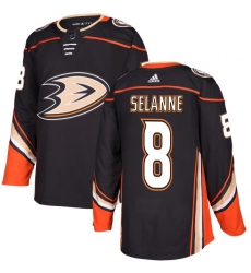 Men's Adidas Anaheim Ducks #8 Teemu Selanne Premier Black Home NHL Jersey