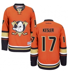 Women's Reebok Anaheim Ducks #17 Ryan Kesler Premier Orange Third NHL Jersey