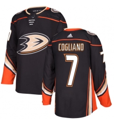 Men's Adidas Anaheim Ducks #7 Andrew Cogliano Premier Black Home NHL Jersey