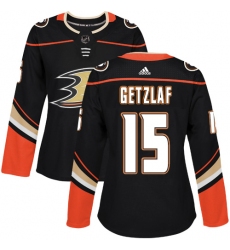 Women's Adidas Anaheim Ducks #15 Ryan Getzlaf Premier Black Home NHL Jersey