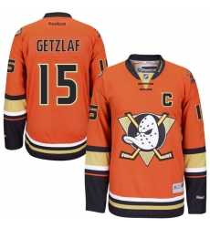 Women's Reebok Anaheim Ducks #15 Ryan Getzlaf Premier Orange Third NHL Jersey