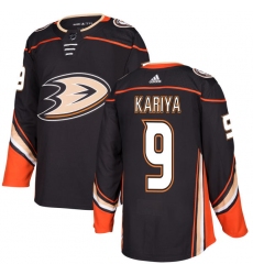 Men's Adidas Anaheim Ducks #9 Paul Kariya Authentic Black Home NHL Jersey