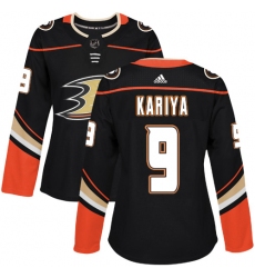 Women's Adidas Anaheim Ducks #9 Paul Kariya Authentic Black Home NHL Jersey