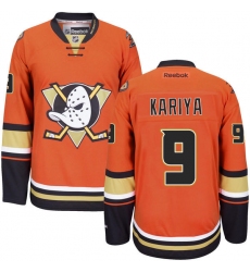 Youth Reebok Anaheim Ducks #9 Paul Kariya Authentic Orange Third NHL Jersey