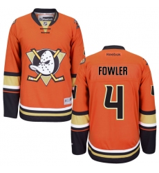 Youth Reebok Anaheim Ducks #4 Cam Fowler Premier Orange Third NHL Jersey