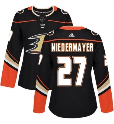 Women's Adidas Anaheim Ducks #27 Scott Niedermayer Premier Black Home NHL Jersey