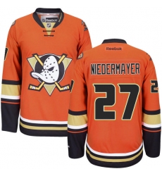 Women's Reebok Anaheim Ducks #27 Scott Niedermayer Premier Orange Third NHL Jersey