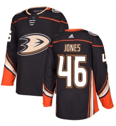 Men's Adidas Anaheim Ducks #46 Max Jones Premier Black Home NHL Jersey