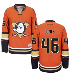 Women's Reebok Anaheim Ducks #46 Max Jones Authentic Orange Third NHL Jersey