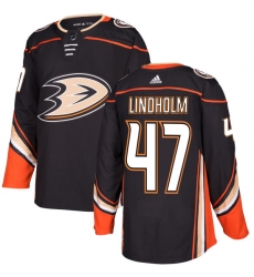 Men's Adidas Anaheim Ducks #47 Hampus Lindholm Premier Black Home NHL Jersey