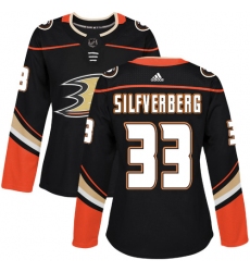 Women's Adidas Anaheim Ducks #33 Jakob Silfverberg Premier Black Home NHL Jersey