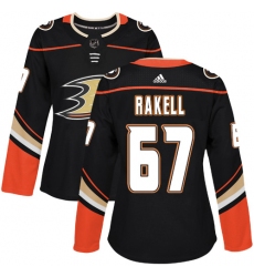 Women's Adidas Anaheim Ducks #67 Rickard Rakell Premier Black Home NHL Jersey