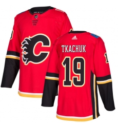 Men's Adidas Calgary Flames #19 Matthew Tkachuk Authentic Red Home NHL Jersey