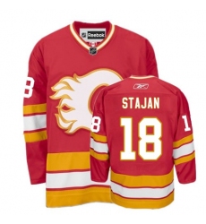 Women's Reebok Calgary Flames #18 Matt Stajan Authentic Red Third NHL Jersey