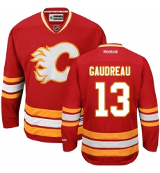 Women's Reebok Calgary Flames #13 Johnny Gaudreau Premier Red Third NHL Jersey