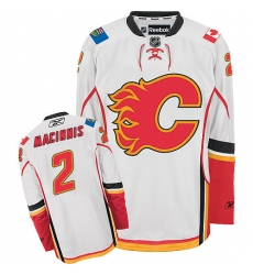 Women's Reebok Calgary Flames #2 Al MacInnis Authentic White Away NHL Jersey