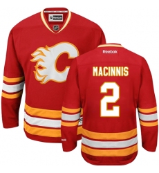 Women's Reebok Calgary Flames #2 Al MacInnis Premier Red Third NHL Jersey