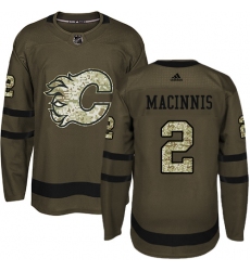 Youth Reebok Calgary Flames #2 Al MacInnis Premier Green Salute to Service NHL Jersey