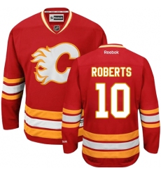 Youth Reebok Calgary Flames #10 Gary Roberts Premier Red Third NHL Jersey