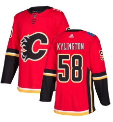 Men's Adidas Calgary Flames #58 Oliver Kylington Authentic Red Home NHL Jersey