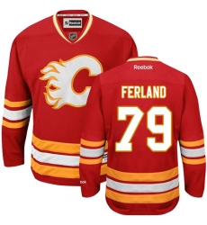 Women's Reebok Calgary Flames #79 Michael Ferland Authentic Red Third NHL Jersey