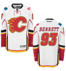 Women's Reebok Calgary Flames #93 Sam Bennett Authentic White Away NHL Jersey