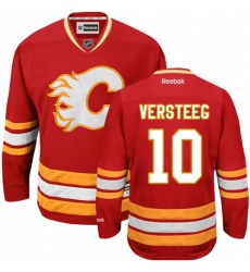 Women's Reebok Calgary Flames #10 Kris Versteeg Authentic Red Third NHL Jersey