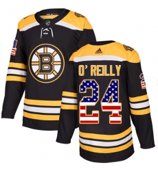 Men's Adidas Boston Bruins #24 Terry O'Reilly Authentic Black USA Flag Fashion NHL Jersey