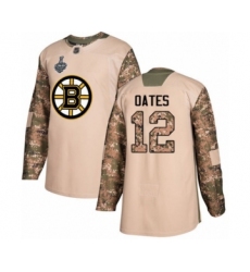 Youth Boston Bruins #12 Adam Oates Authentic Camo Veterans Day Practice 2019 Stanley Cup Final Bound Hockey Jersey