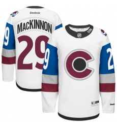 Men's Reebok Colorado Avalanche #29 Nathan MacKinnon Premier White 2016 Stadium Series NHL Jersey