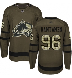 Youth Adidas Colorado Avalanche #96 Mikko Rantanen Premier Green Salute to Service NHL Jersey