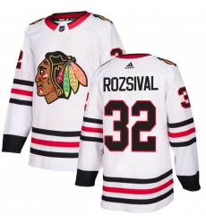Youth Adidas Chicago Blackhawks #32 Michal Rozsival Authentic White Away NHL Jersey