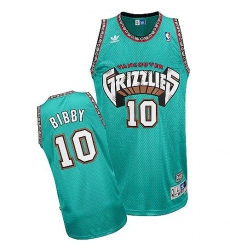 Men's Adidas Memphis Grizzlies #10 Mike Bibby Authentic Green Throwback NBA Jersey