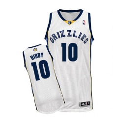 Men's Adidas Memphis Grizzlies #10 Mike Bibby Authentic White Home NBA Jersey