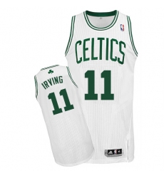 Men's Adidas Boston Celtics #11 Kyrie Irving Authentic White Home NBA Jersey