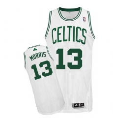 Men's Adidas Boston Celtics #13 Marcus Morris Authentic White Home NBA Jersey