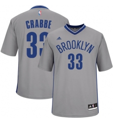 Men's Adidas Brooklyn Nets #33 Allen Crabbe Authentic Gray Alternate NBA Jersey