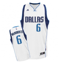 Men's Adidas Dallas Mavericks #6 Josh McRoberts Swingman White Home NBA Jersey