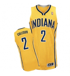 Men's Adidas Indiana Pacers #2 Darren Collison Authentic Gold Alternate NBA Jersey