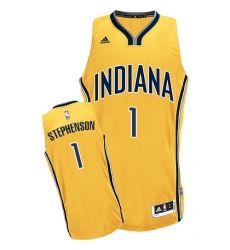 Men's Adidas Indiana Pacers #1 Lance Stephenson Swingman Gold Alternate NBA Jersey