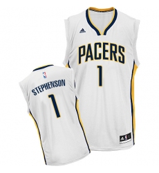 Men's Adidas Indiana Pacers #1 Lance Stephenson Swingman White Home NBA Jersey