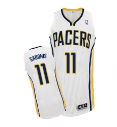 Men's Adidas Indiana Pacers #11 Domantas Sabonis Authentic White Home NBA Jersey