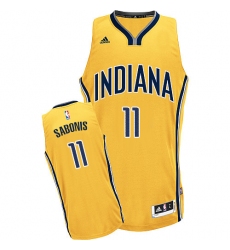 Men's Adidas Indiana Pacers #11 Domantas Sabonis Swingman Gold Alternate NBA Jersey