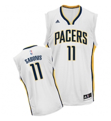 Men's Adidas Indiana Pacers #11 Domantas Sabonis Swingman White Home NBA Jersey